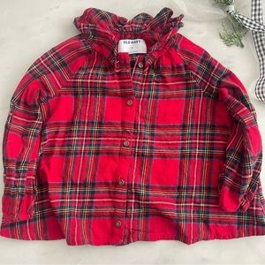 Old navy girl Christmas plaid shirt 4T